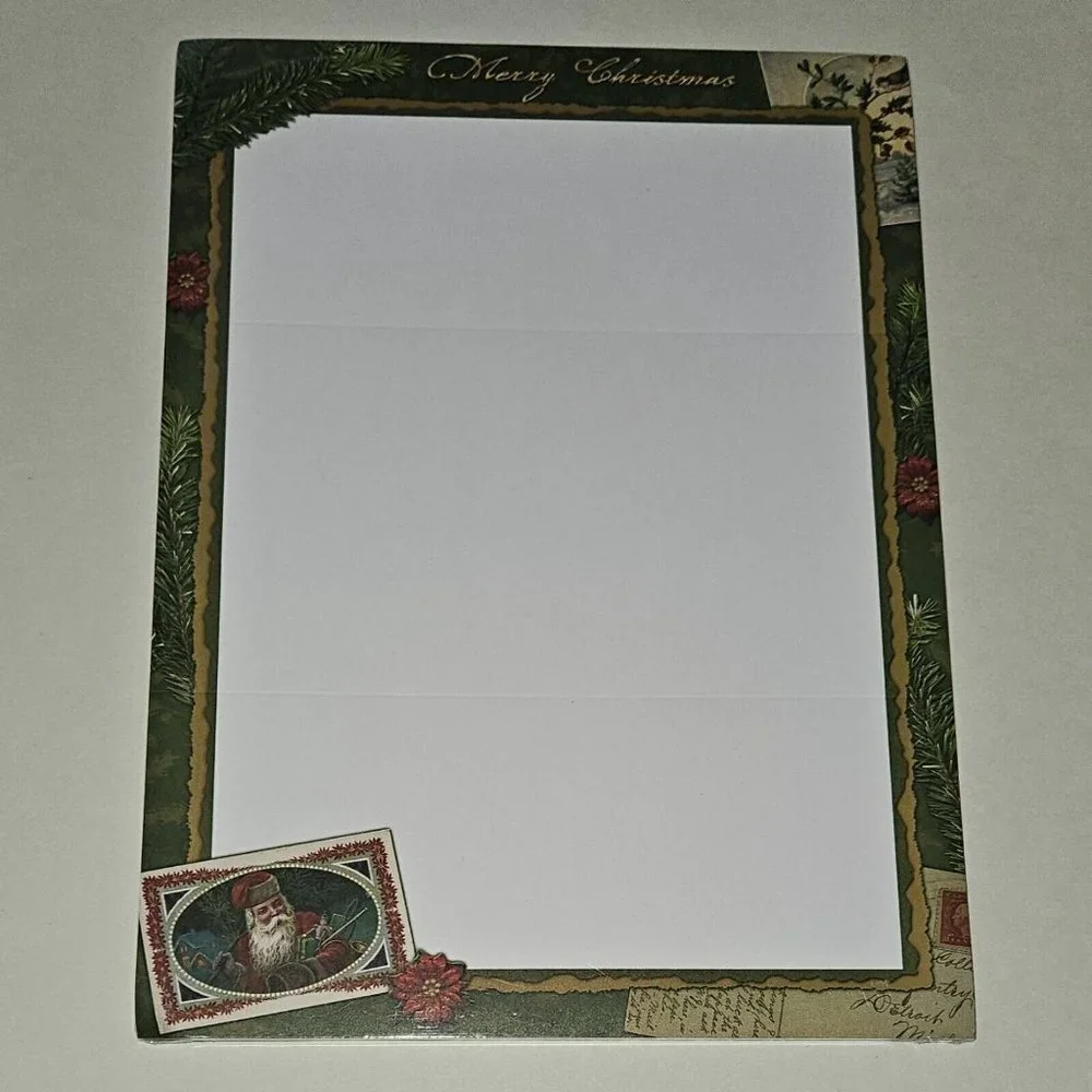 NEW 3 Packs 8x11 Paper Stationary Merry Christmas Letter Santa Claus Lot